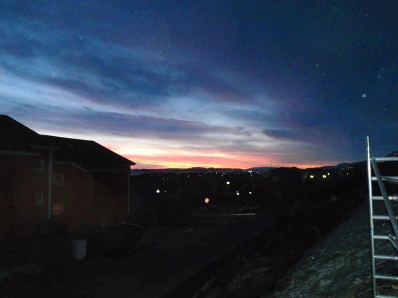 Solnedgang og udsigt