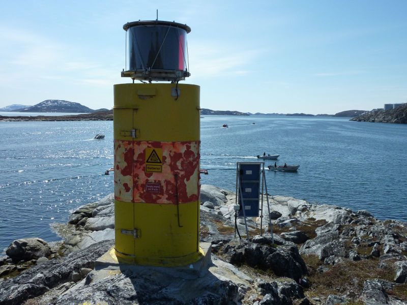 Fyr ved indsejlingen i Nuuk havn