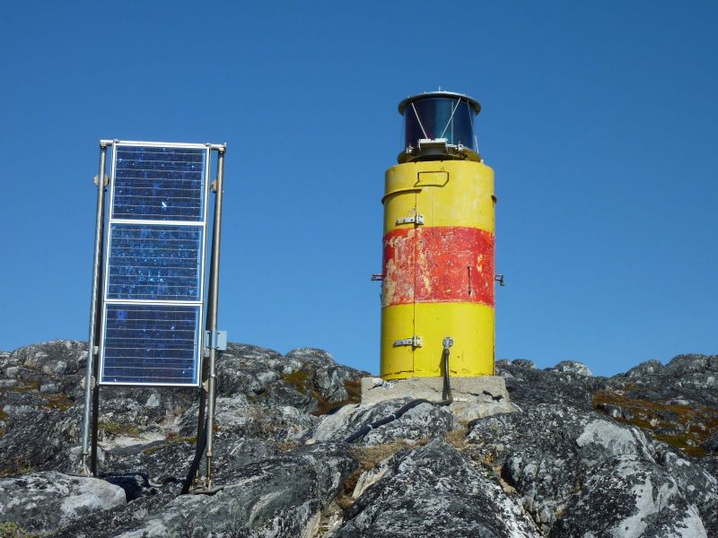 Fyr ved indsejlingen i Nuuk havn
