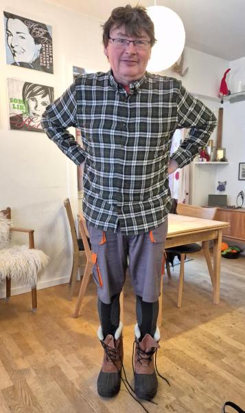 Søren nye støvler arvet fra Per