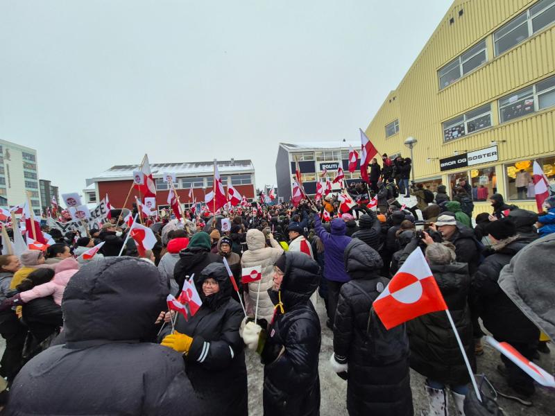 Demonstration mod Trumps planer i Nuuk