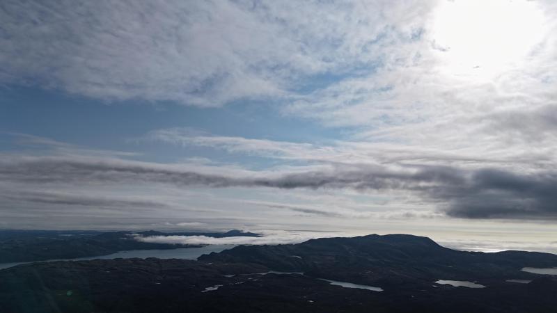 Buksefjorden fra 500 m højde ude fra nordlige side af fjorden