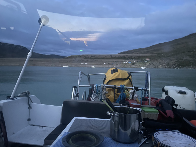 Moskusjagt i Kangerlussuaq 2021. Fangede 2 store dyr. Alu, Maren og Søren afsted. Mødtes med Kim og Jaaku.