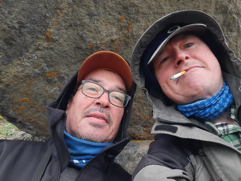 Moskusjagt i Kangerlussuaq 2021. Fangede 2 store dyr. Alu, Maren og Søren afsted. Mødtes med Kim og Jaaku.