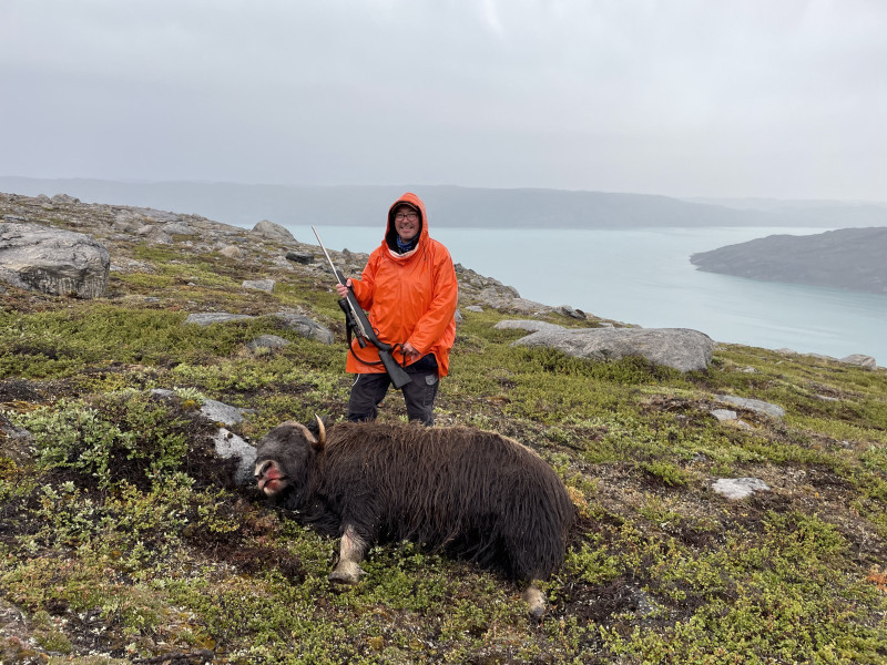 Moskusjagt i Kangerlussuaq 2021. Fangede 2 store dyr. Alu, Maren og Søren afsted. Mødtes med Kim og Jaaku.