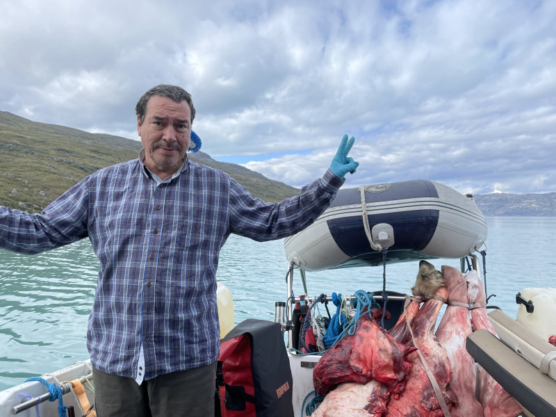 Moskusjagt i Kangerlussuaq 2021. Fangede 2 store dyr. Alu, Maren og Søren afsted. Mødtes med Kim og Jaaku.