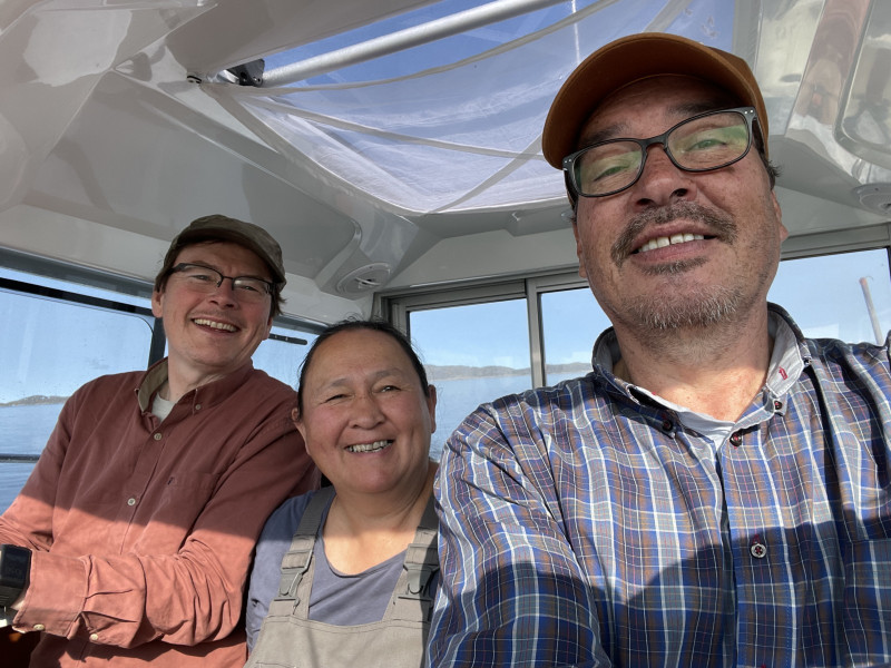 Moskusjagt i Kangerlussuaq 2021. Fangede 2 store dyr. Alu, Maren og Søren afsted. Mødtes med Kim og Jaaku.